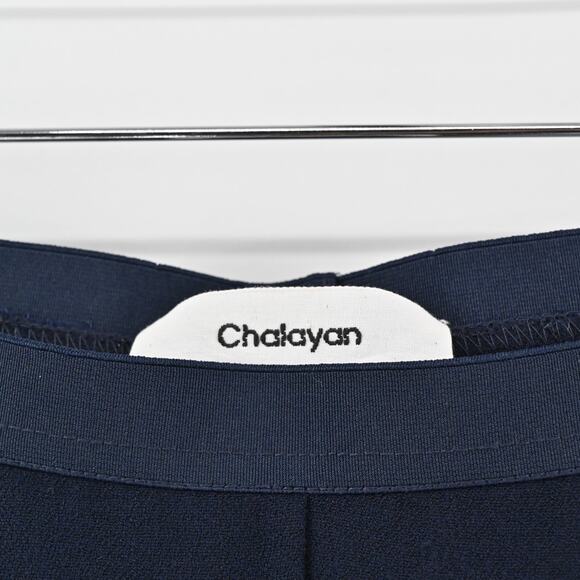 CHALAYAN Pants Womens Size 40 Navy Blue‎ Quiet Luxury Stretch Pull On Skinny Leg - Picture 7 of 12